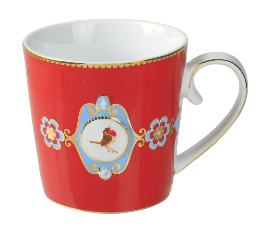 Large Love Birds Medallion Red Mug