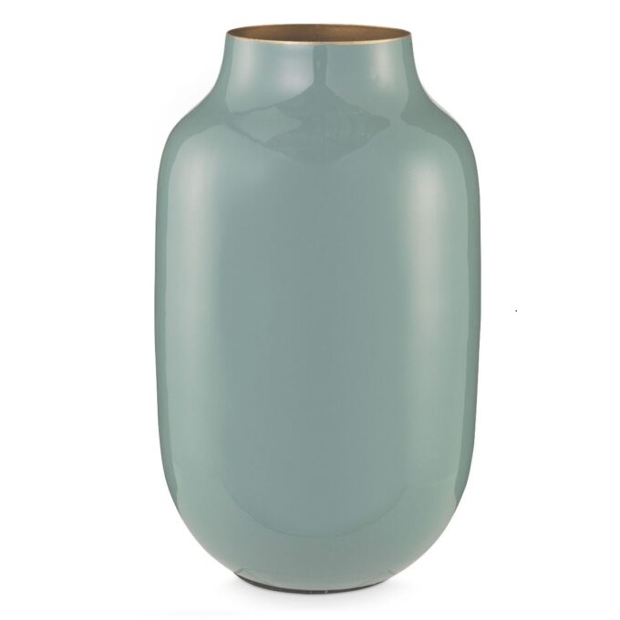 Pip Studio Blue Oval 30cm Metal Vase